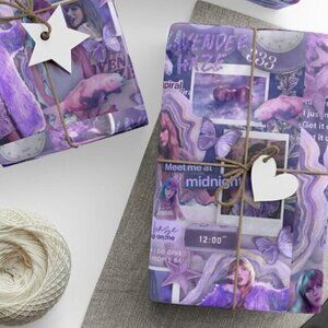 Wrapping Paper Swiftie Fan, Gift, Taylor, Christmas, Midnights, Eras Tour Purple